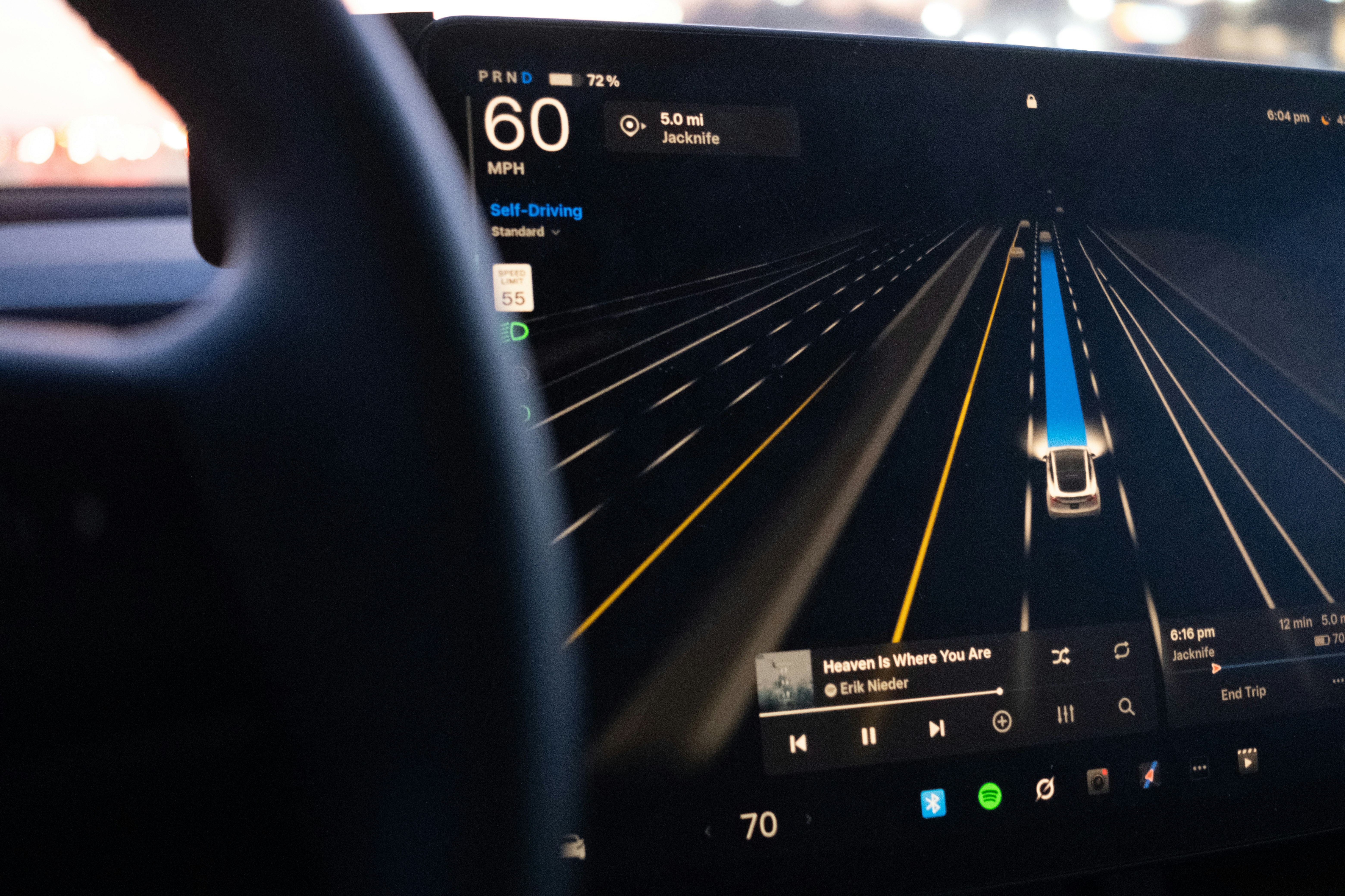 The navigation panel in a self-driving car