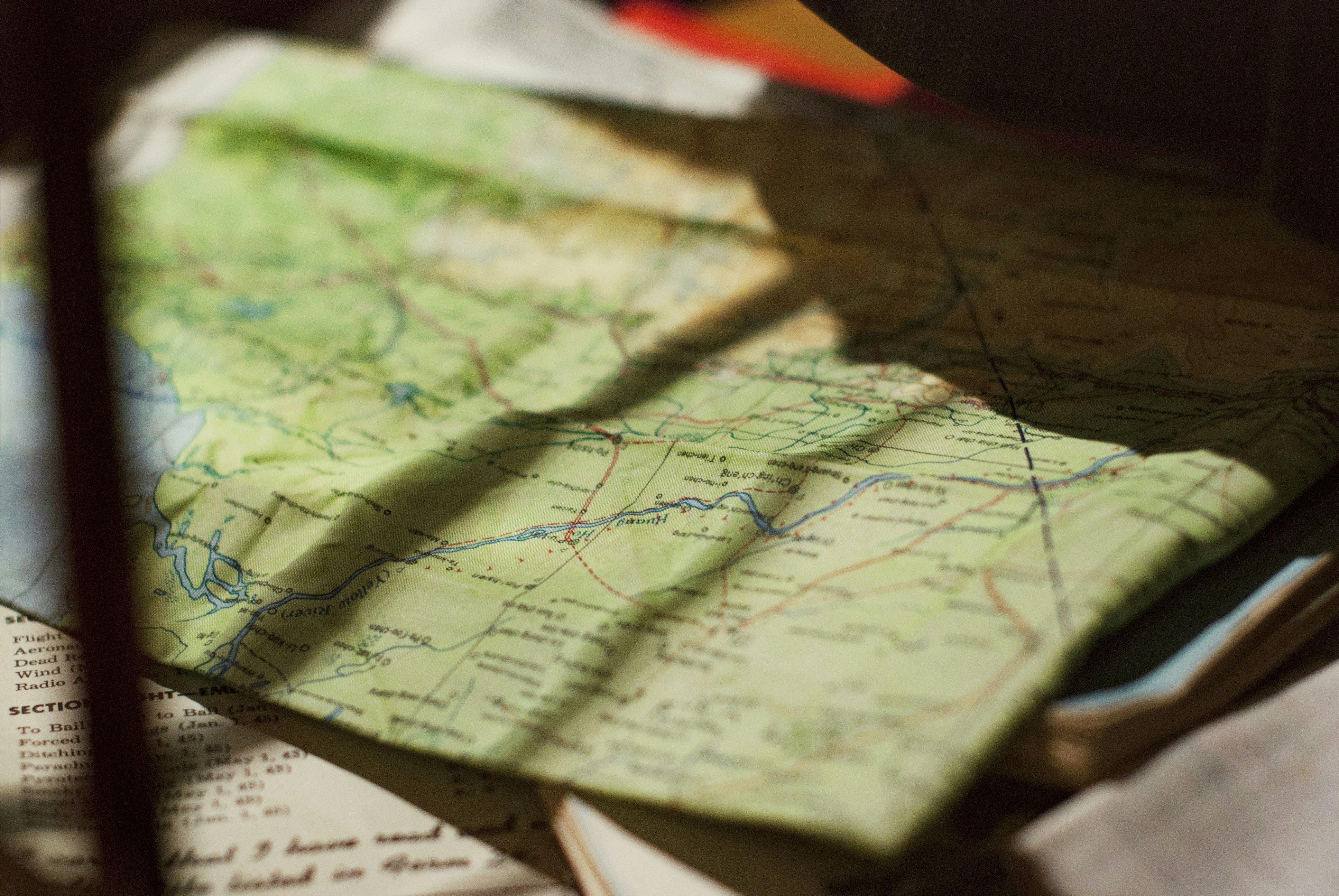A map in the sunlight