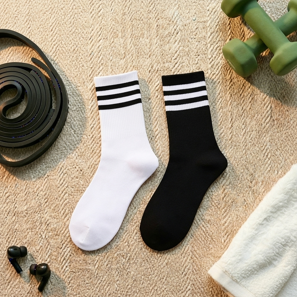 جوارب مخططة طويلة