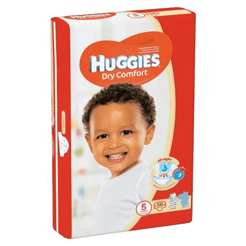 Huggies Dry Comfort Diapers Size 5 12-22Kg 56 Pieces