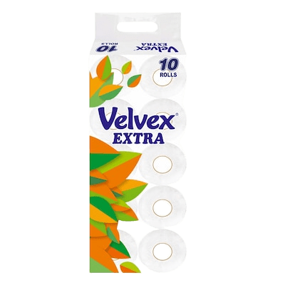 Velvex Extra Toilet Paper White 10 Pack