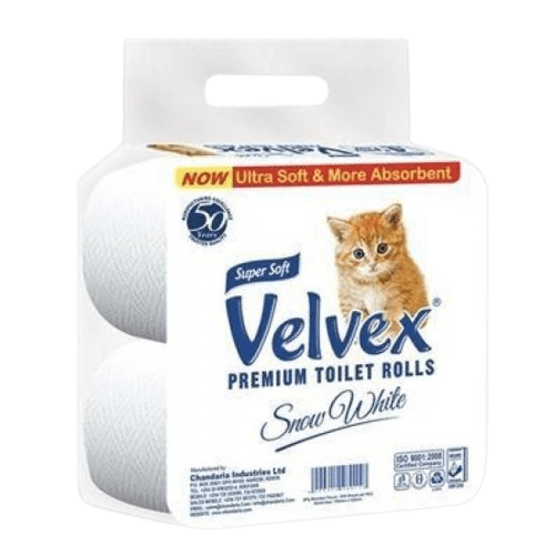 Velvex Toilet Tissue White 4 Pack