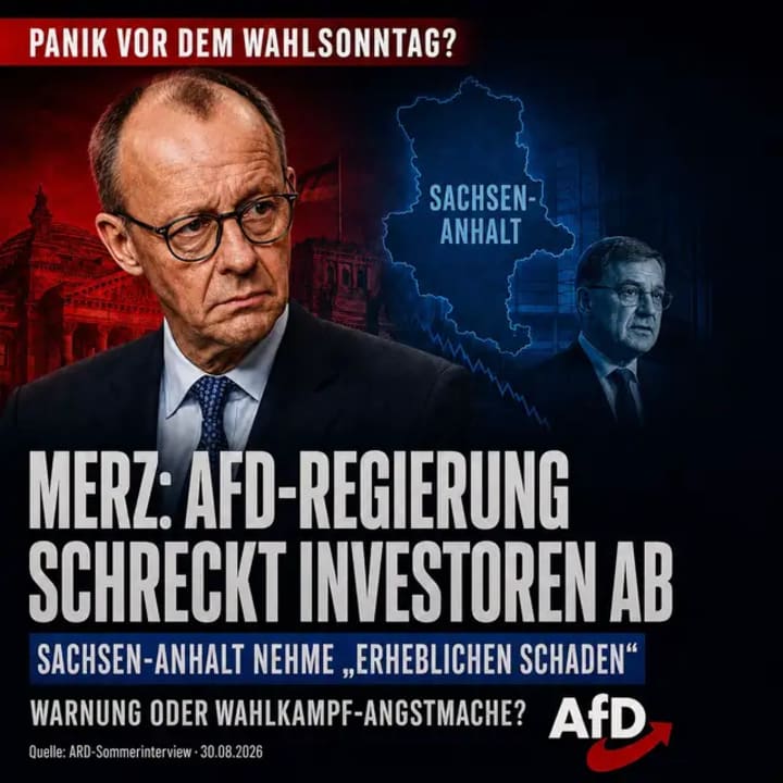 Kurz vor der Landtagswahl warnt Friedrich Merz vor einer möglichen AfD-Regierung in Sachsen-Anhalt. Internationale Investoren könnten das Land künftig meiden un