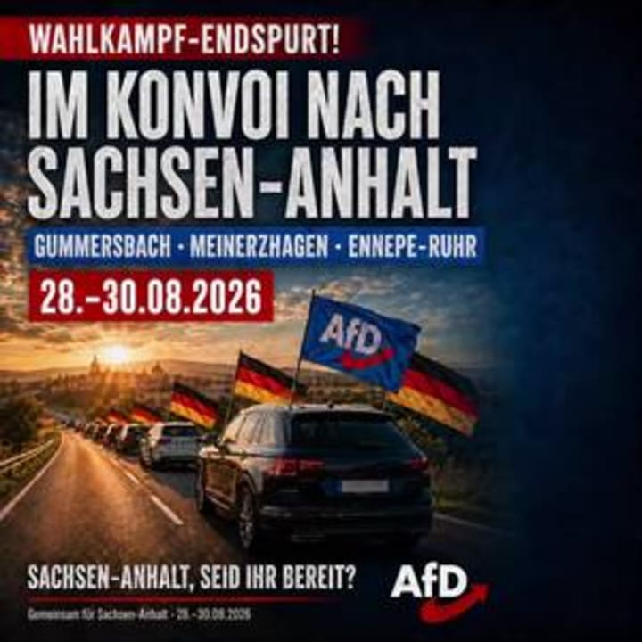 Heute geht es gemeinsam in den Wahlkampf-Endspurt: Aus Gummersbach, Meinerzhagen und dem Ennepe-Ruhr-Kreis fahren wir geschlossen im Konvoi nach Sachsen-Anhalt.