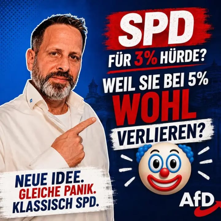 5 % sind plötzlich zu viel? Dann machen wir eben 3 % daraus? 😅 Politik sollte Probleme lösen – nicht einfach die Spielregeln ändern, wenn das Ergebnis nicht ge