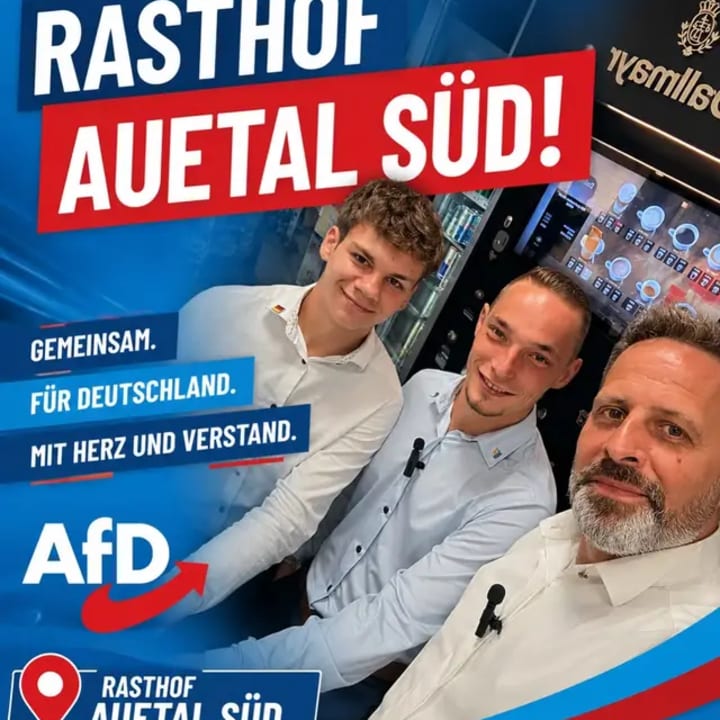 Kurzer Zwischenstopp am Rasthof Auetal Süd – @QuickShop24 jetzt geht’s weiter nach Sachsen-Anhalt. Gemeinsam unterwegs, um unsere Parteifreunde im Wahlkampf zu