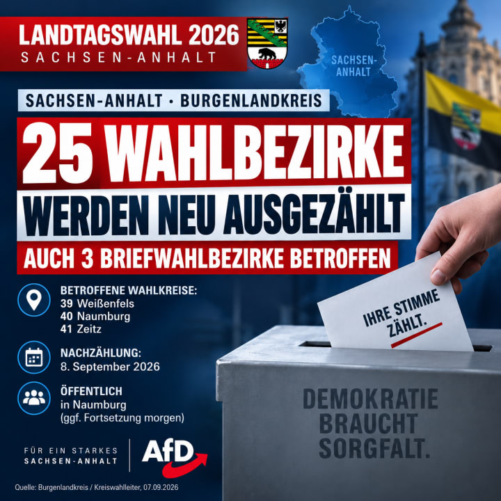 Sachsen-Anhalt: 25 Wahlbezirke werden neu ausgezählt