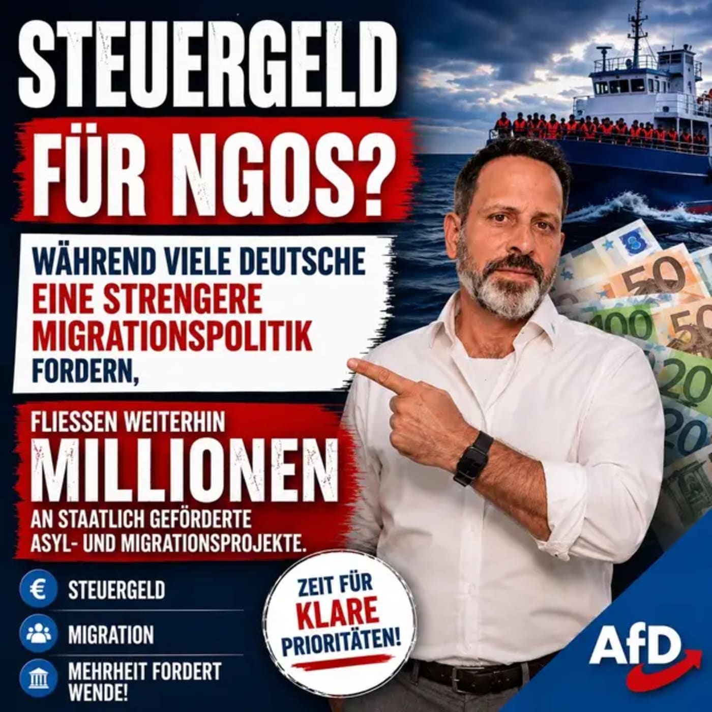 Viele Menschen wünschen sich eine strengere Migrationspolitik. Gleichzeitig fließen weiterhin staatliche Mittel in Asyl- und Migrationsprojekte. Wie siehst du d