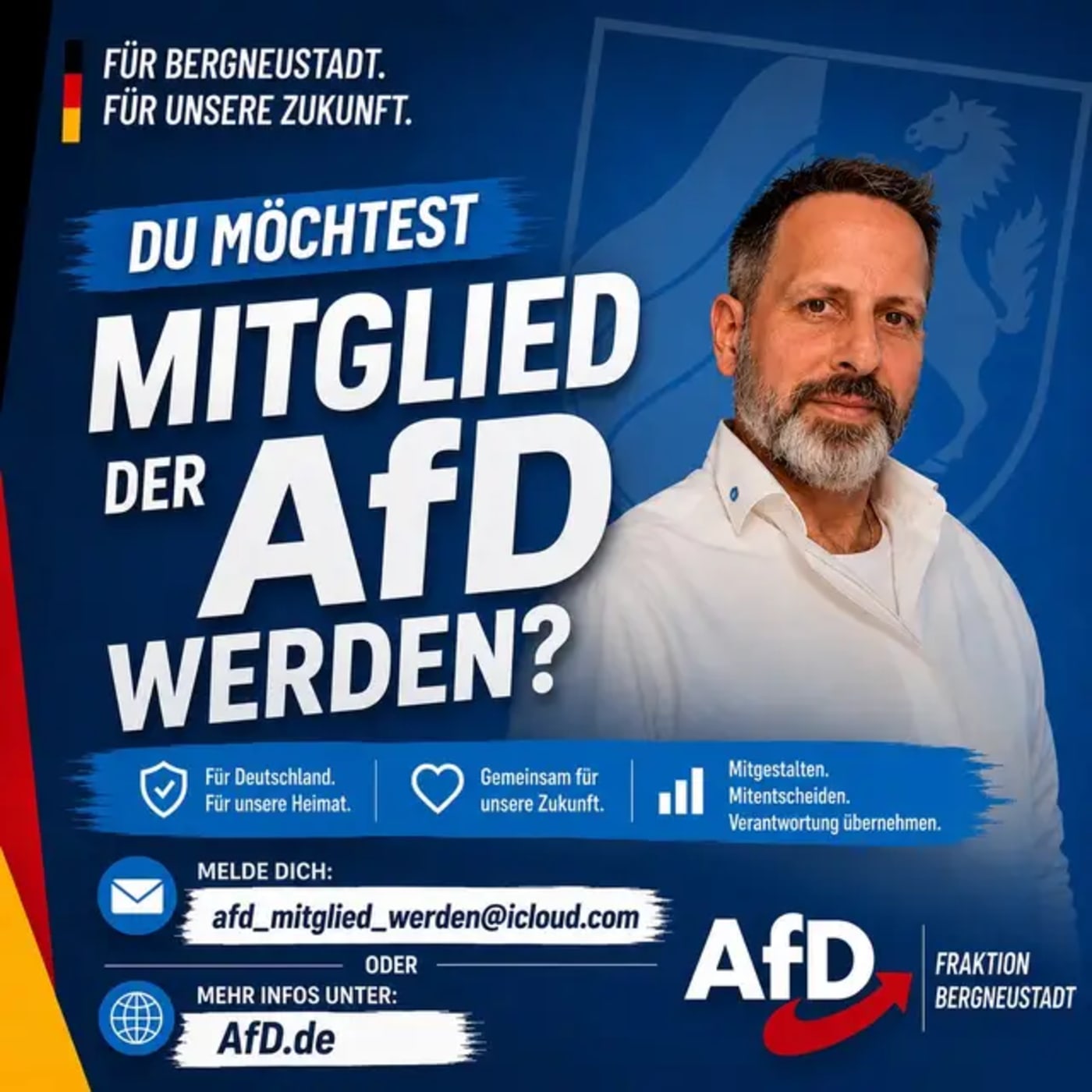Politik lebt vom Mitmachen. Wenn du dich für Bergneustadt, Nordrhein-Westfalen und Deutschland engagieren möchtest, melde dich gerne oder informiere dich unter