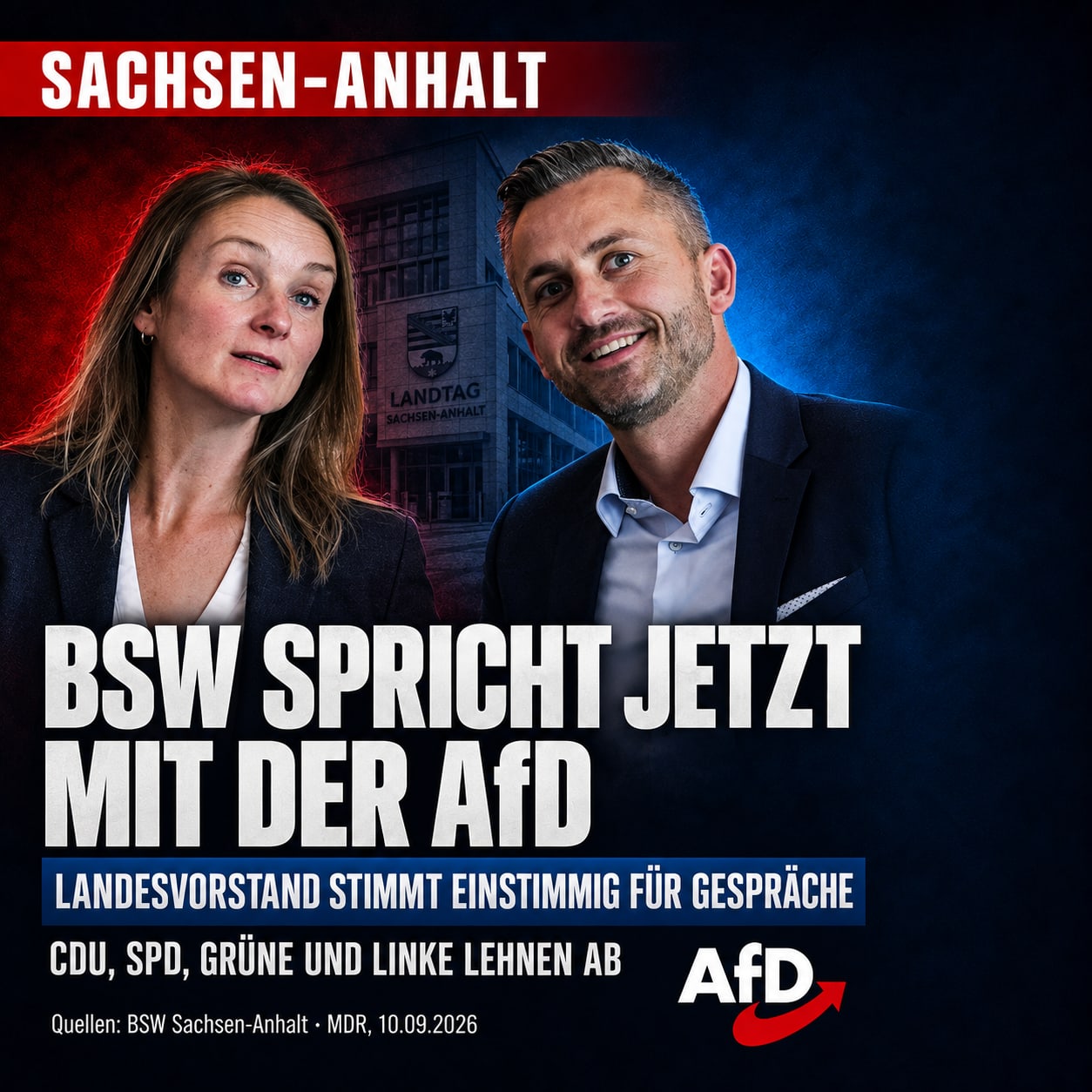 BSW spricht jetzt mit der AfD