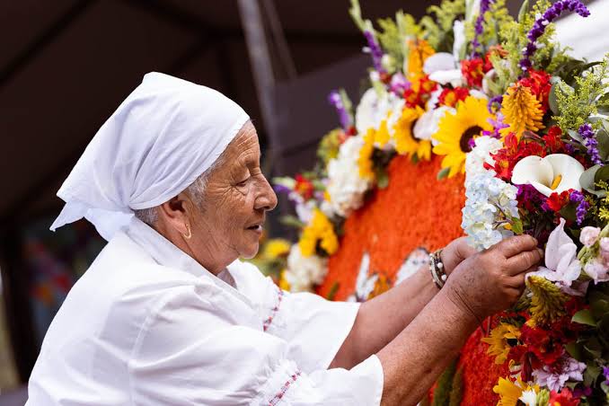 Silletas con flores de la Feria de Medellín