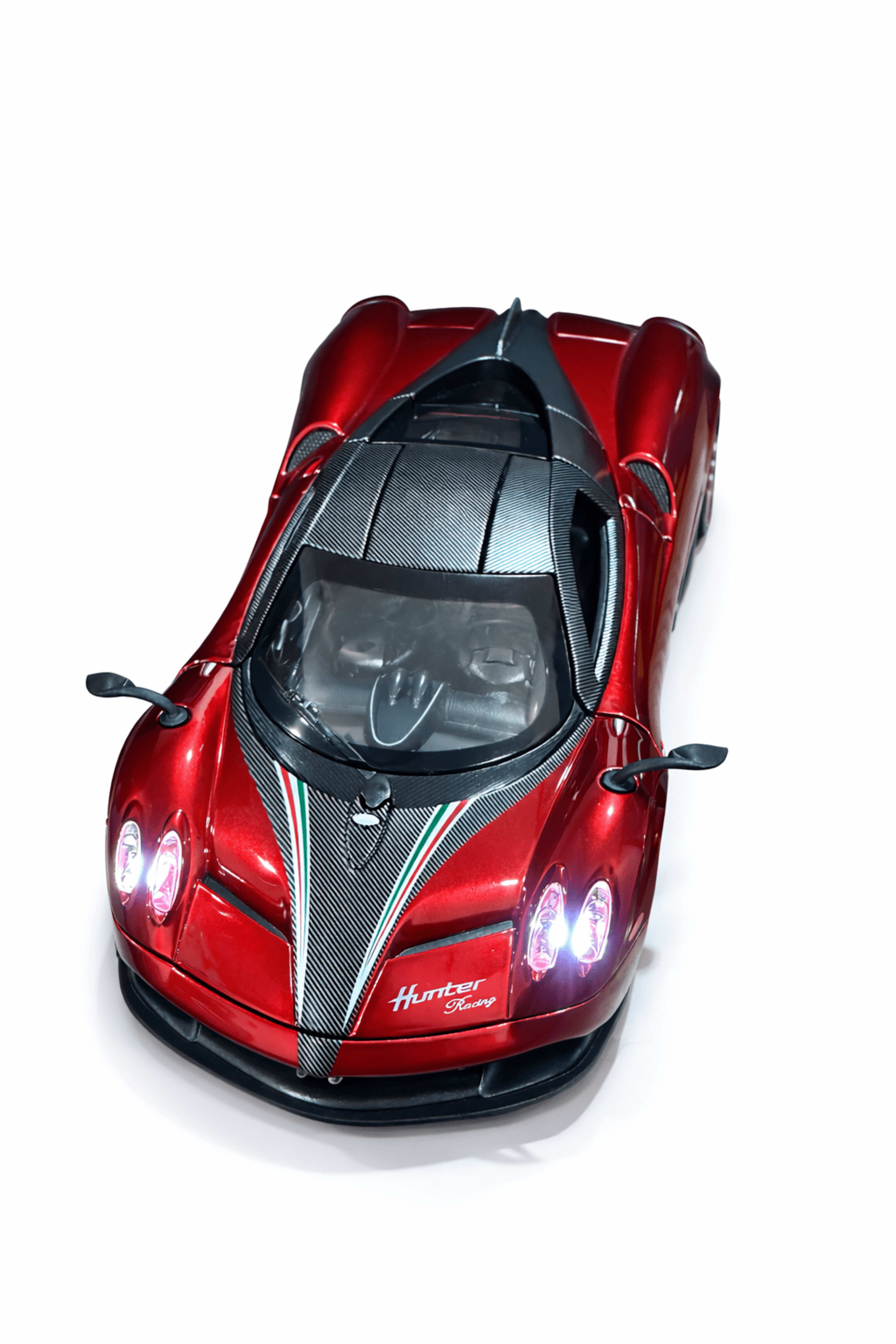 Pagani Huayra Diecast 1:24 – Red Carbon Fiber Finish | Openable Parts | Light & Sound