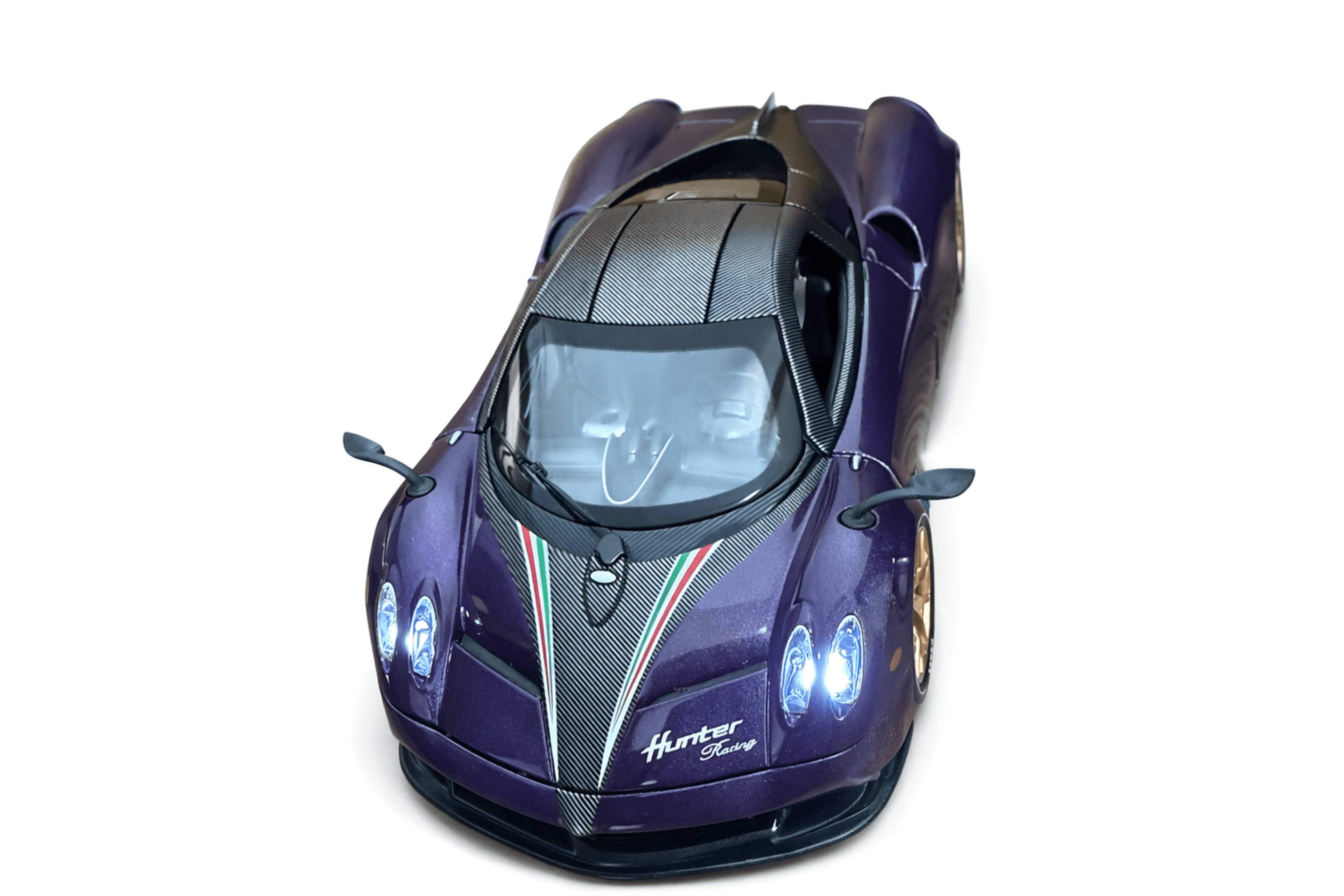 Pagani Huayra Diecast 1:24 – Purple Hunter Racing Edition | Openable Parts | Light & Sound