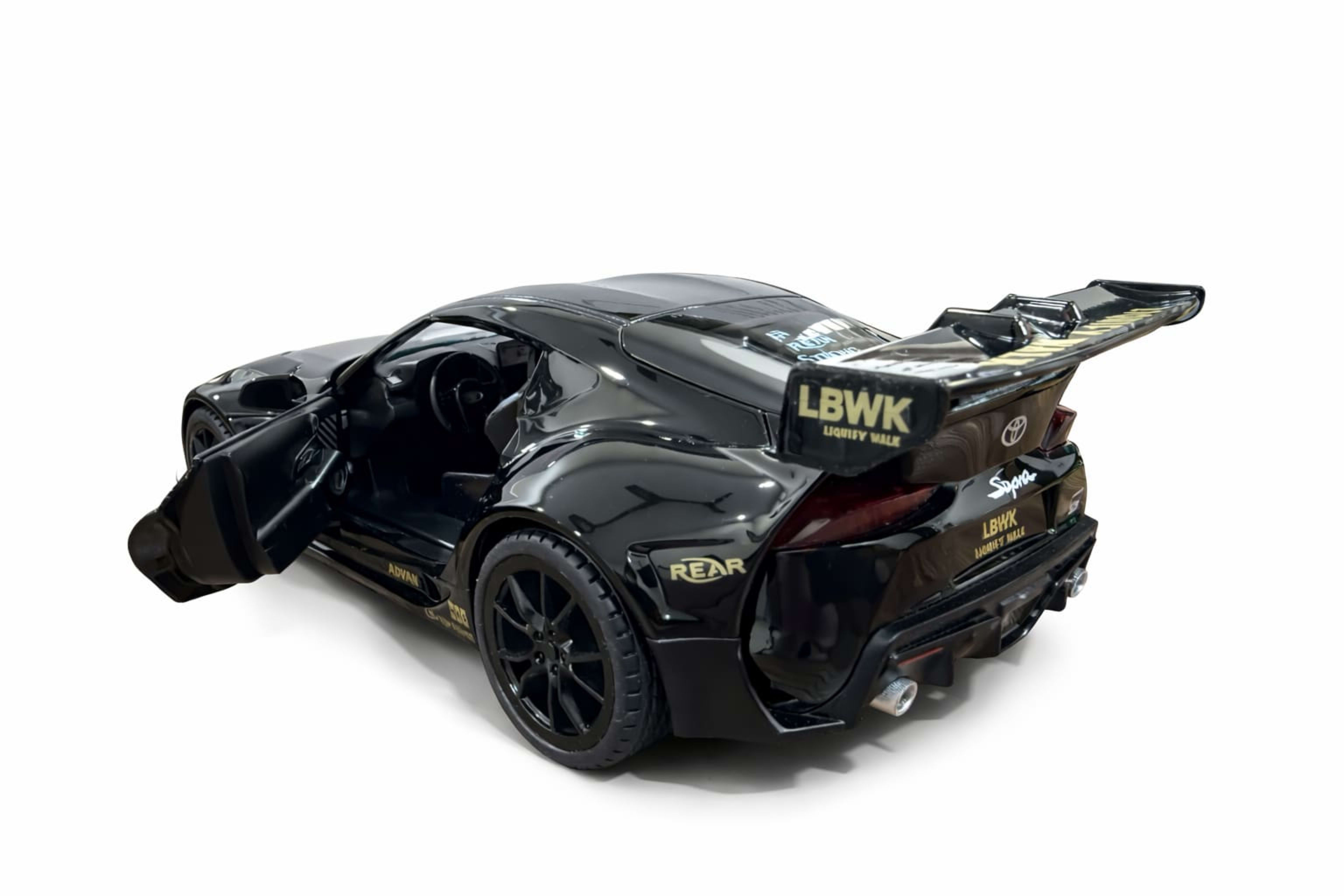 Toyota GR Supra LBWK Diecast 1:24 – Black Widebody | Openable Parts | Light & Sound