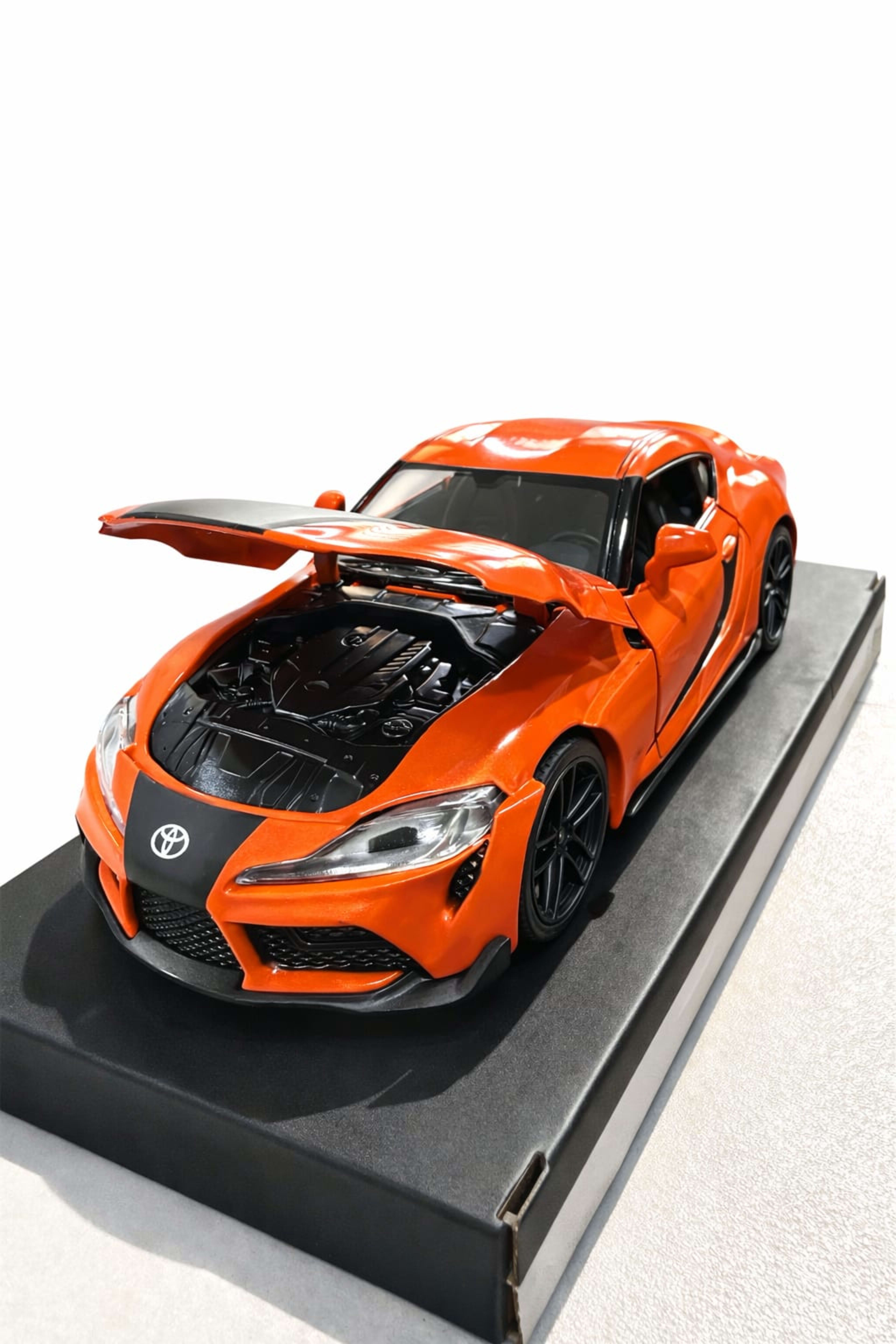 Toyota Supra 2020 Diecast 1:32 – Metallic Orange | Openable Parts | Detailed Interior