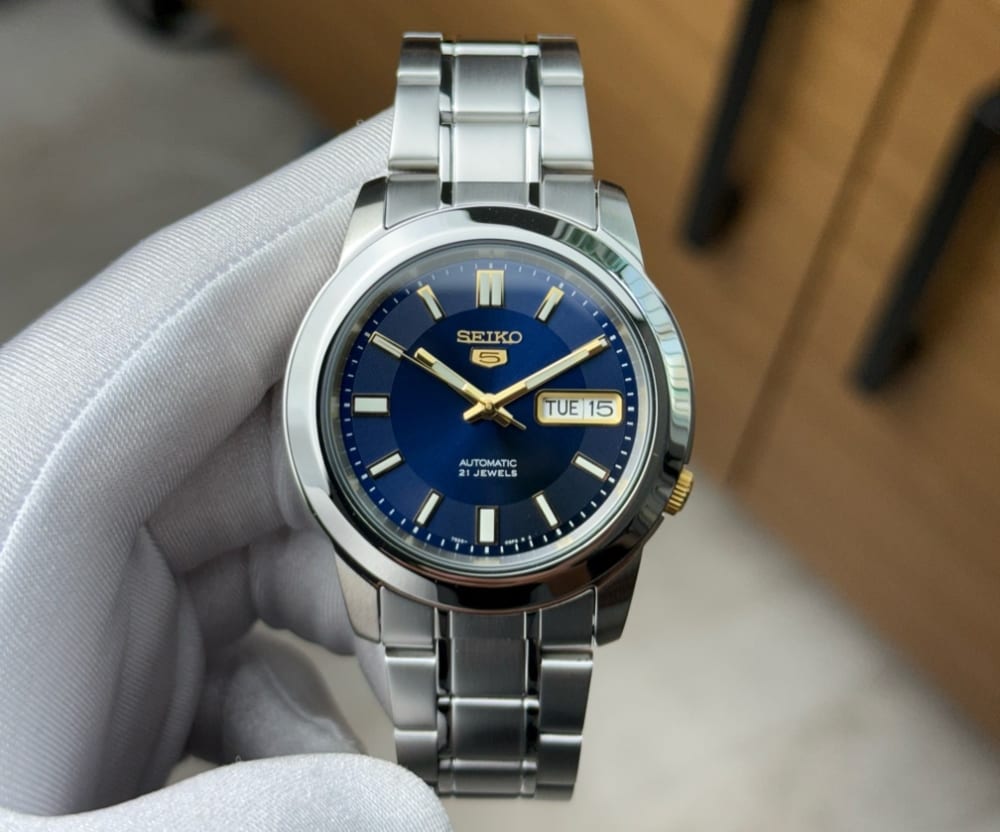 Seiko 5 SNKK11K1 Blue Gold — Seiko | Fuji Relógios