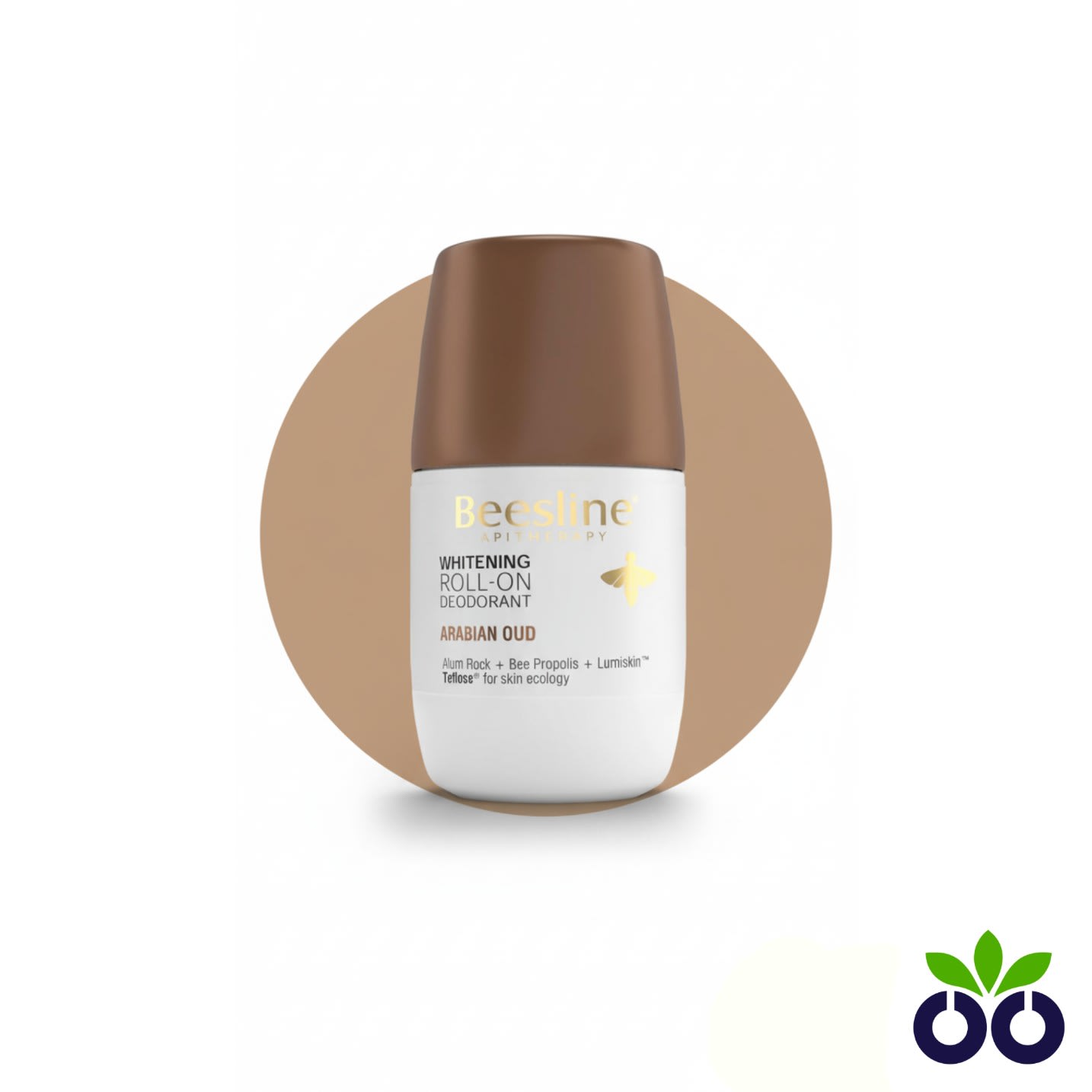 Beesline Arabian Oud, an underarm brightening deodorant with Lumiskin and a rich, woody oud scent.