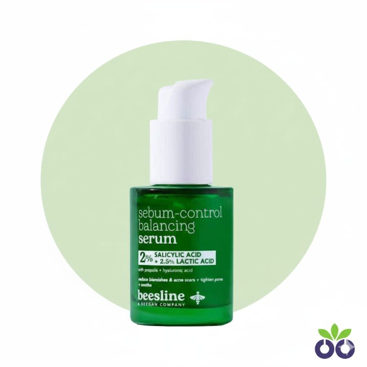Beesline Sebum-Control Balancing Serum, a sebum control serum with Salicylic Acid and Propolis for oily skin.