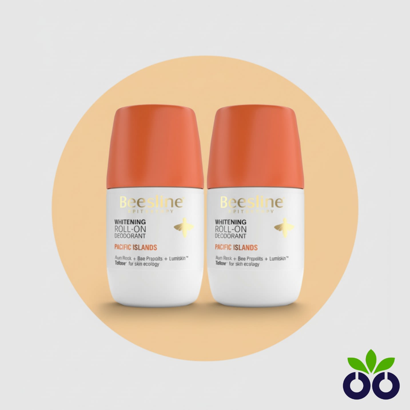 Beesline Pacific Islands 1+1 whitening deodorant offer pack with Lumiskin for brightening dark underarms.