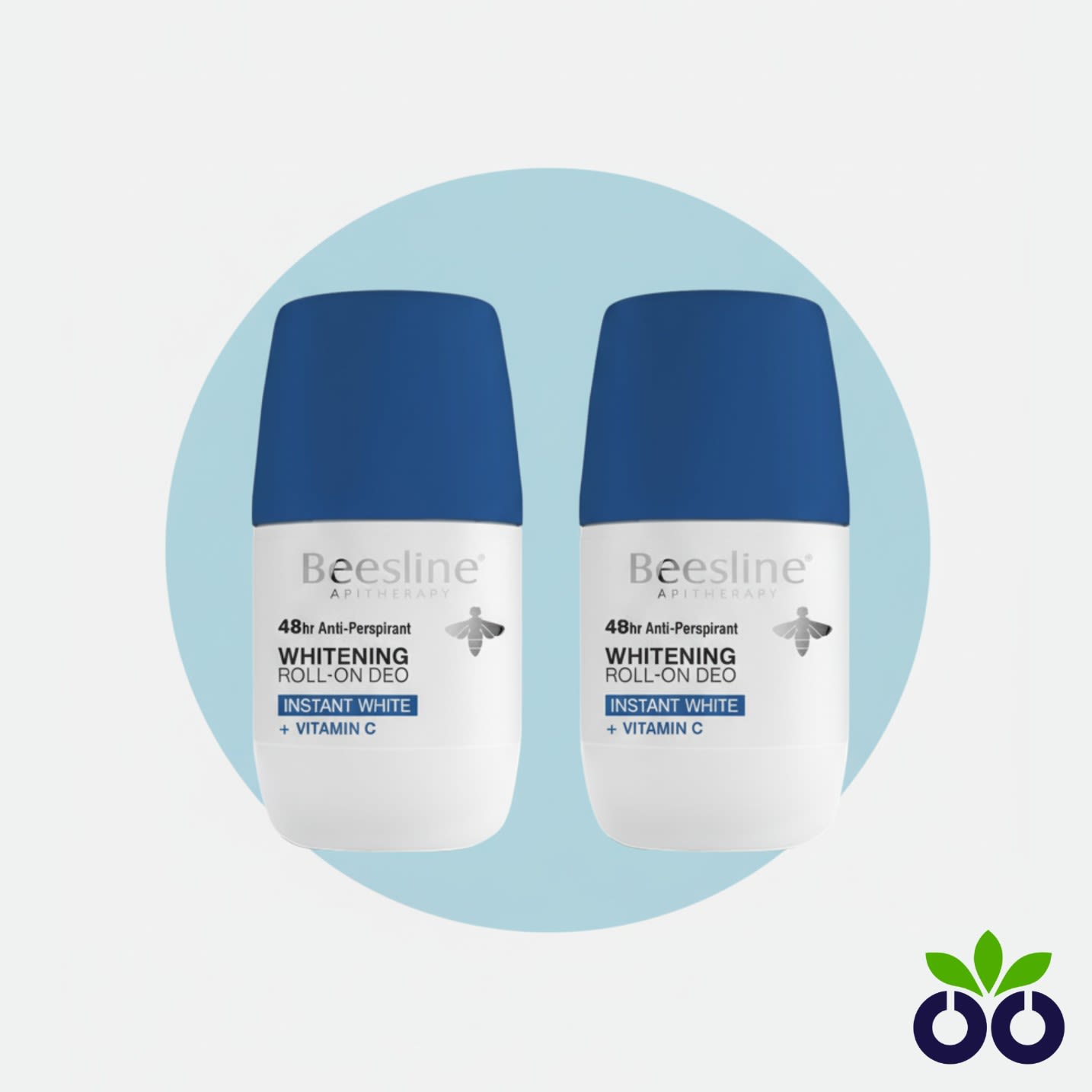 Beesline Instant White 1+1 whitening deodorant offer pack with Lumiskin for brightening dark underarms.