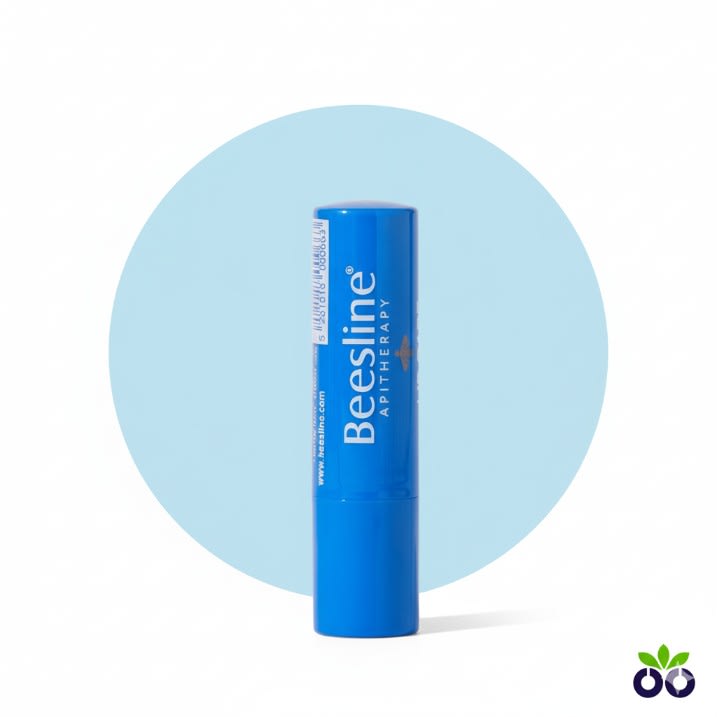 Beesline Lip Care, a moisturizing shea butter lip care balm with Avocado and Wheat Germ Oil for dry lips.