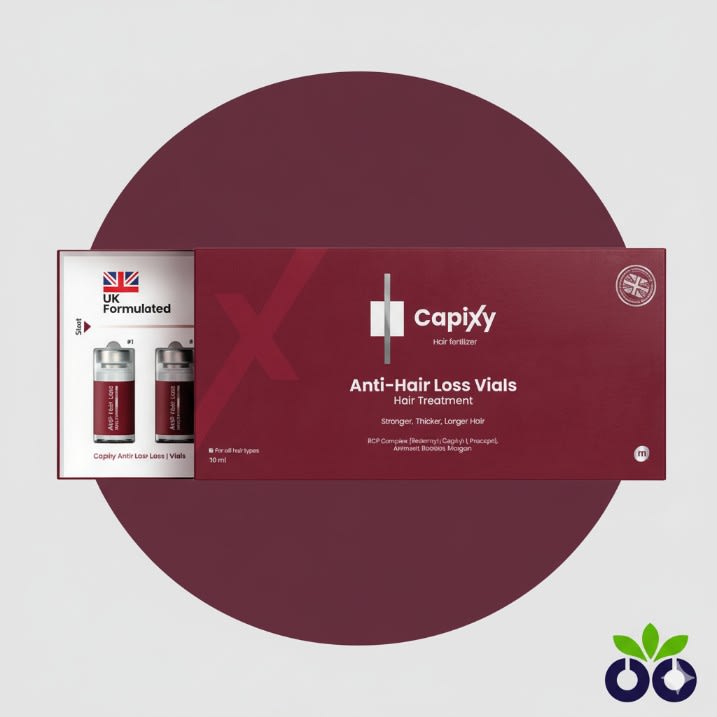 Capixy Vials, an intensive hair loss treatment with Redensyl, Procapil, and Aminexil to fight severe hair shedding.