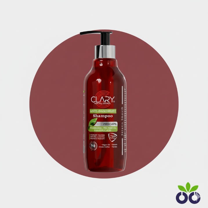 Clary Anti-Dandruff, a dandruff and hair loss shampoo with 3% Procapil and Salicylic Acid to treat the scalp.