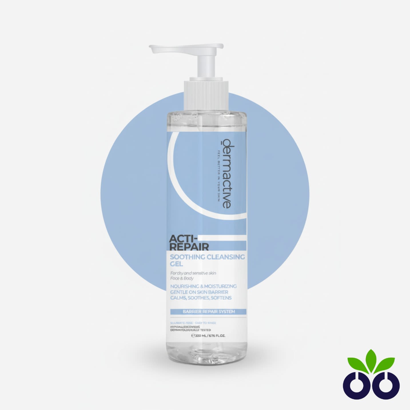 Dermactive Acti-Repair, a soothing face wash for sensitive skin with Ceramides and Niacinamide.