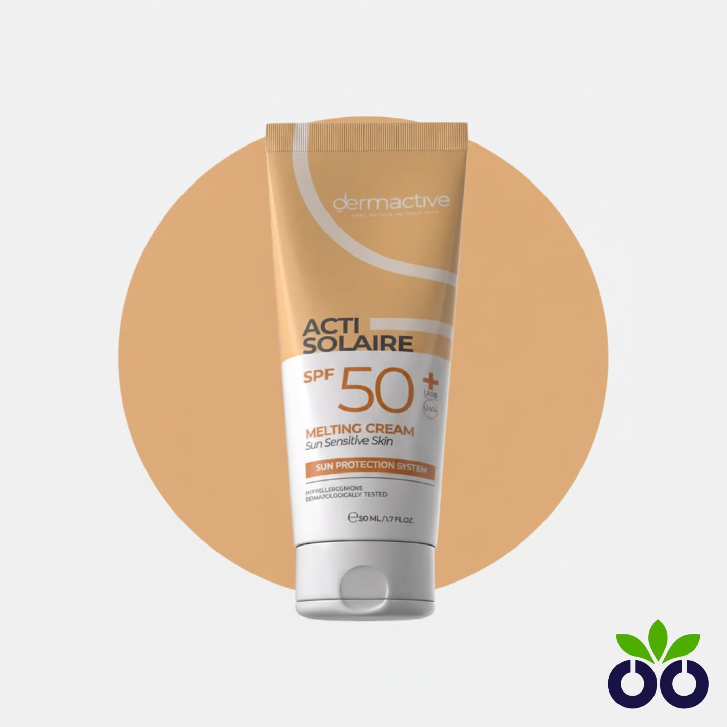 Dermactive Acti Solaire Melting Cream, a soothing sunscreen for face with Probiotics and Oat Extract for sensitive skin.