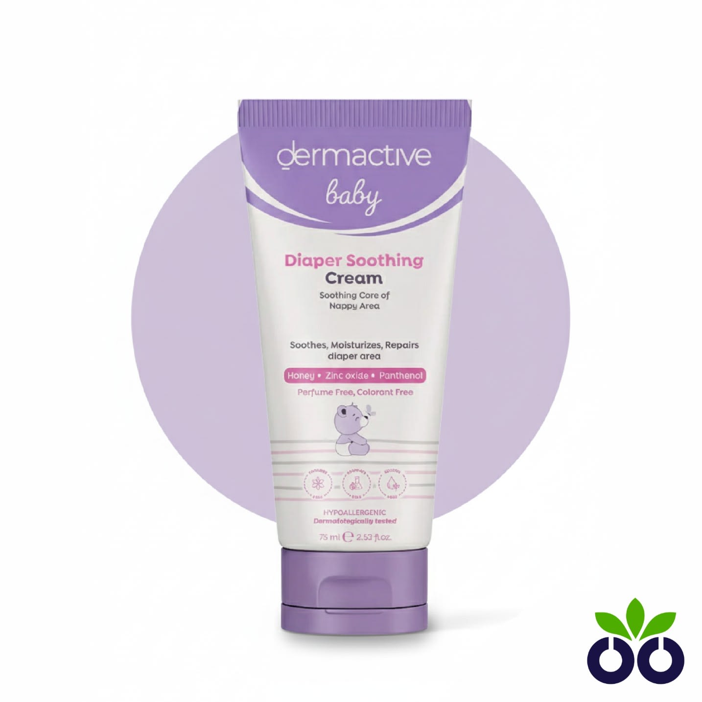 Dermactive Baby Diaper Soothing Cream, a soothing diaper rash cream with Zinc Oxide and Panthenol to protect sensitive skin.
