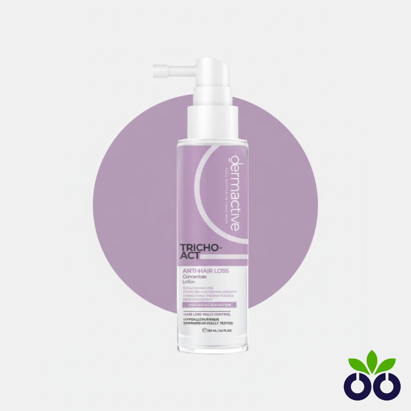 Dermactive Tricho Act, an anti-hair loss lotion with Kopexil and Caffeine to strengthen follicles and reduce hair fall.