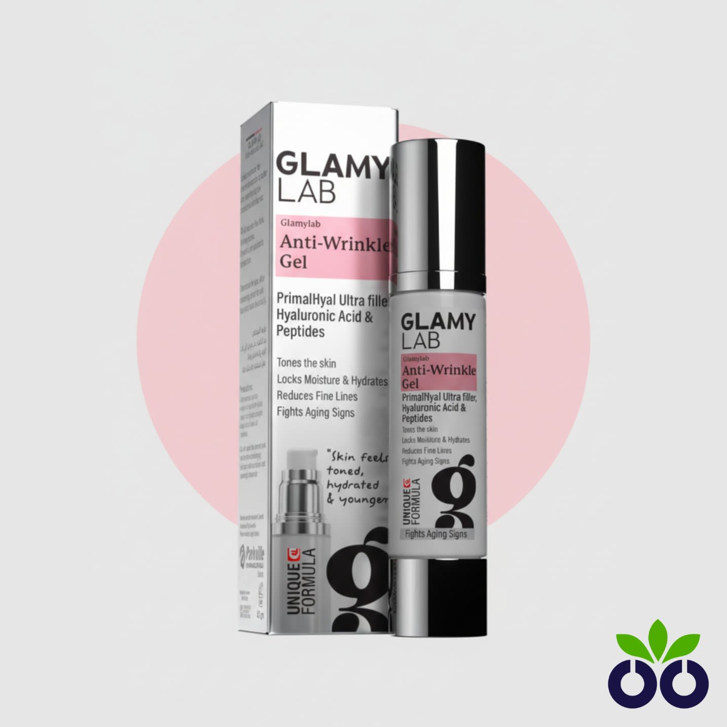 Glamy Lab Anti-Wrinkles Gel, a peptide anti-wrinkle gel with Niacinamide and Hyaluronic Acid for plumping fine lines.