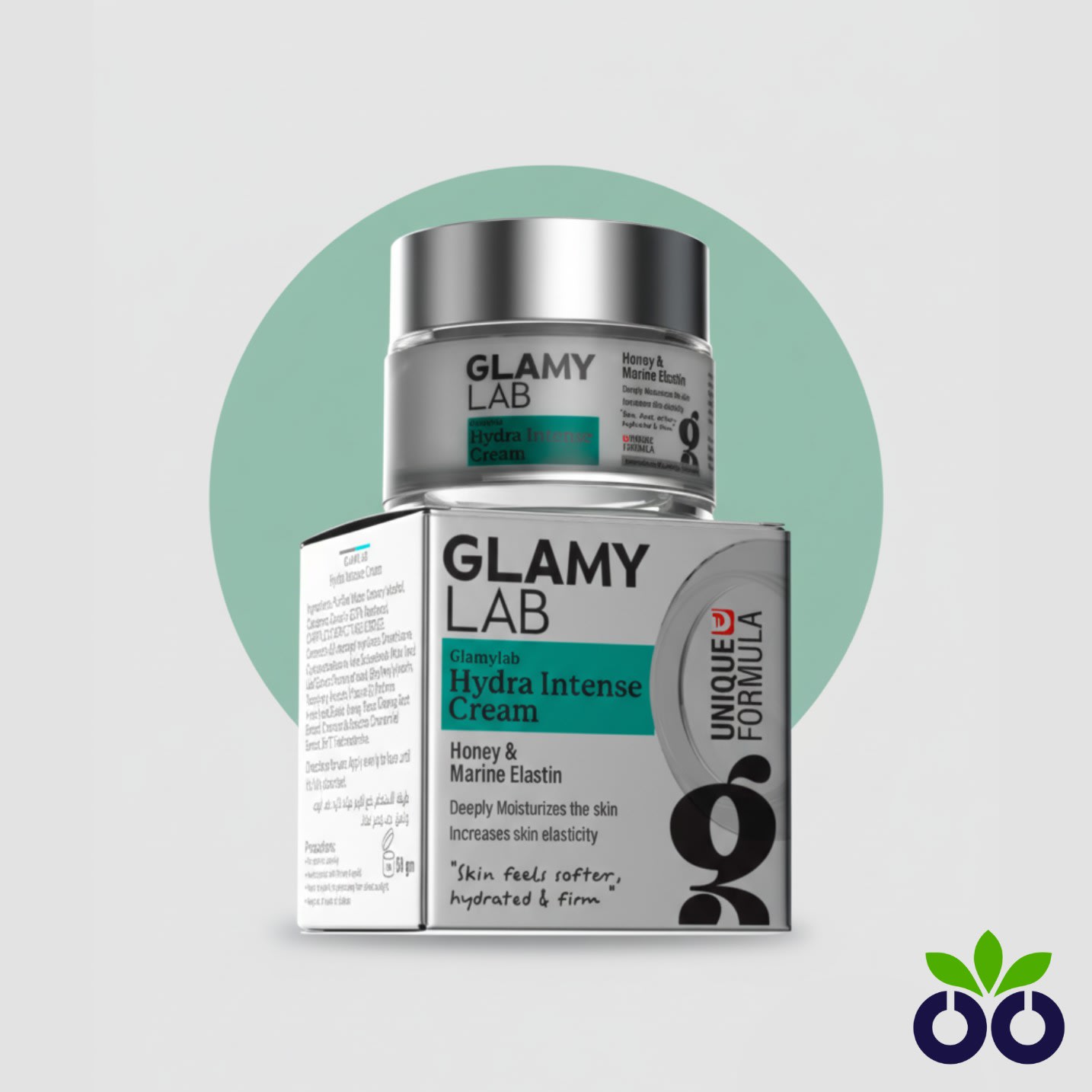 Glamy Lab Hydra Intense, a hydrating face cream for dry skin with Panthenol, Honey, and Elastin.