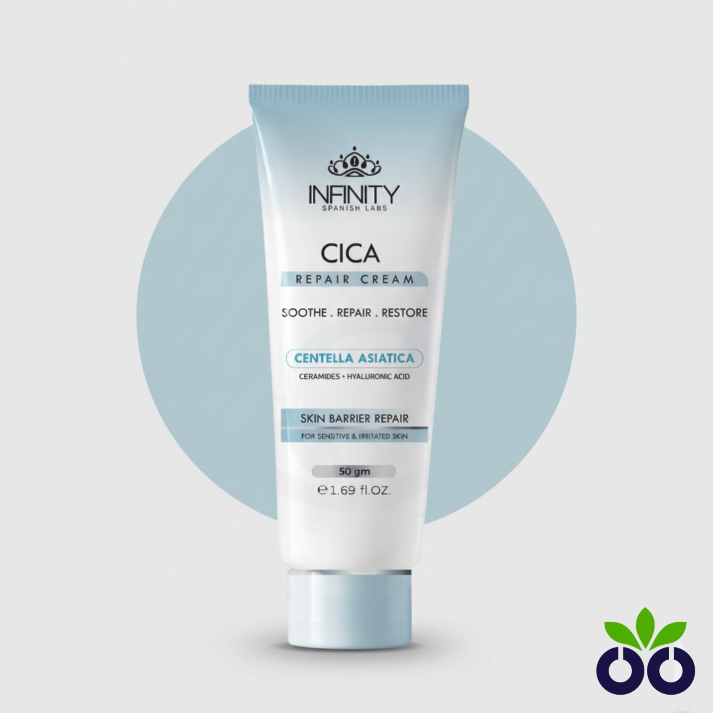 Infinity Cica Repair Cream, a soothing cica repair cream with Centella Asiatica for sensitive, irritated skin.