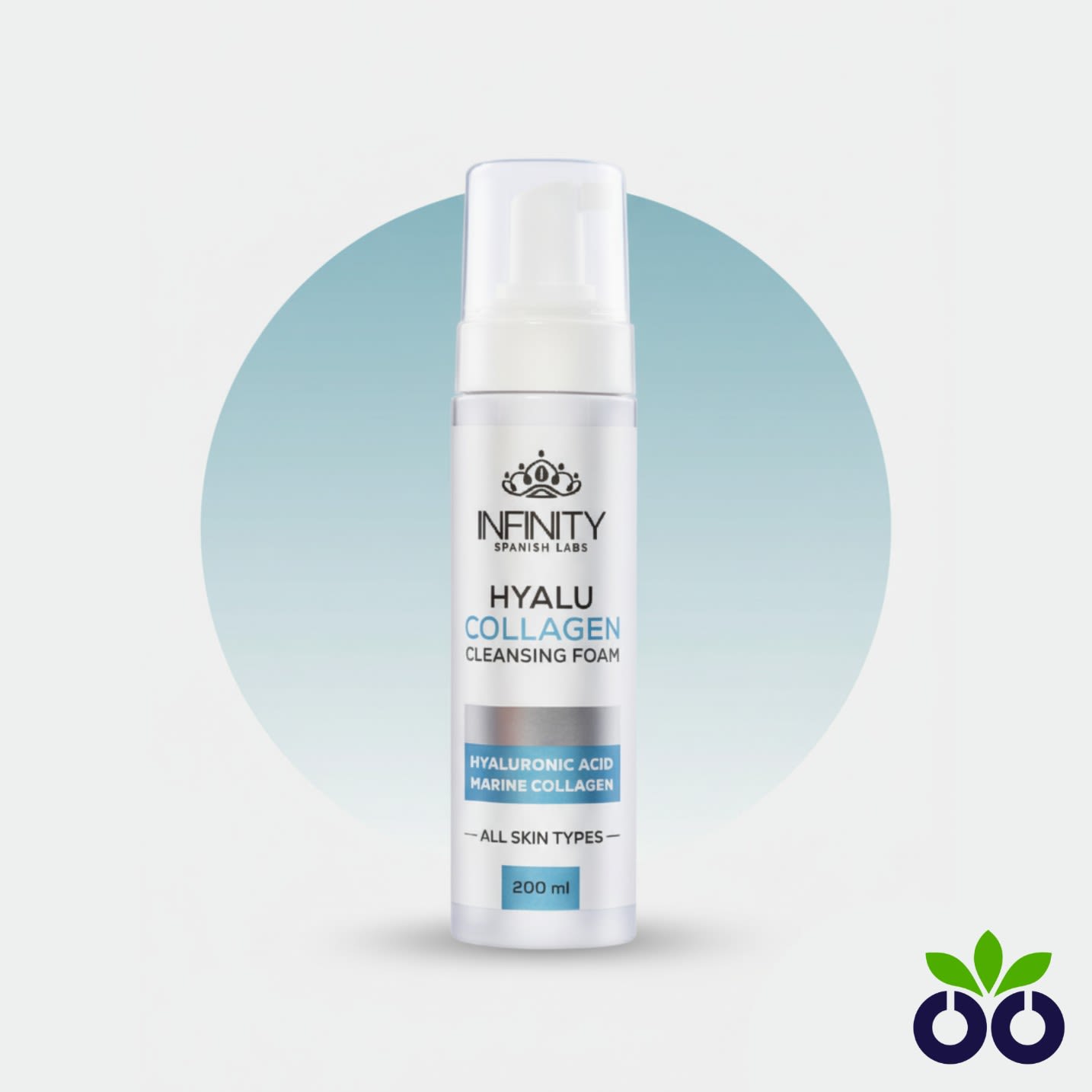 Infinity Hyalu Collagen Cleansing Foam, a hydrating hyaluronic acid cleanser with Marine Collagen for balanced, non-greasy skin.