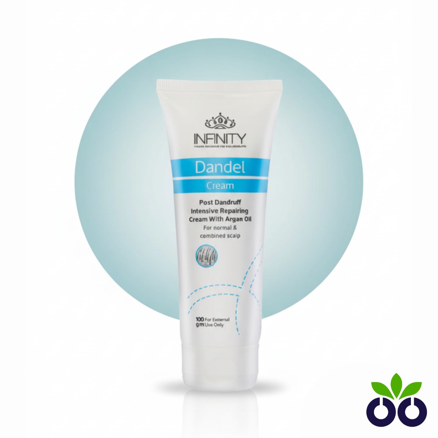 Infinity Dandle, a nourishing hair cream for dry hair with Shea Butter and Argan Oil to repair damage.