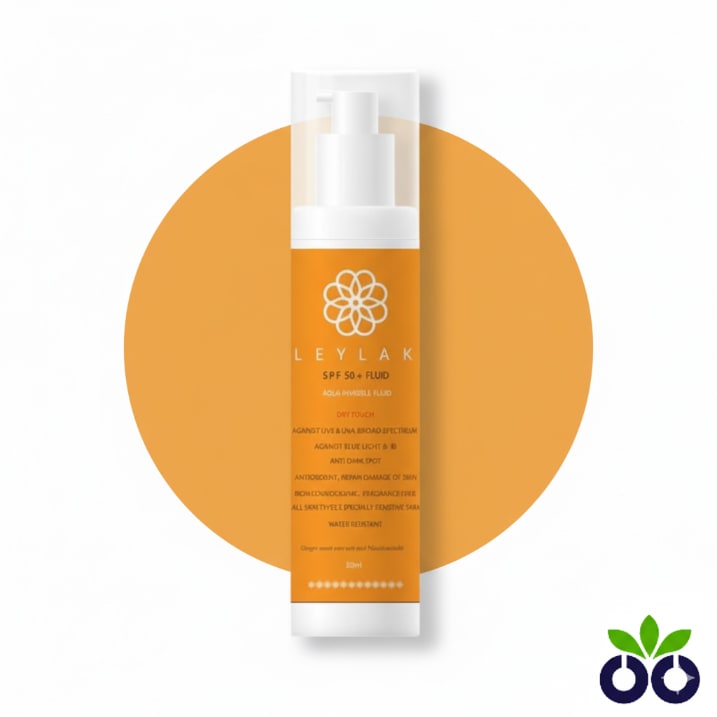 Leylak SPF 50+, a gentle mineral sunscreen for sensitive skin with Zinc Oxide and Niacinamide.