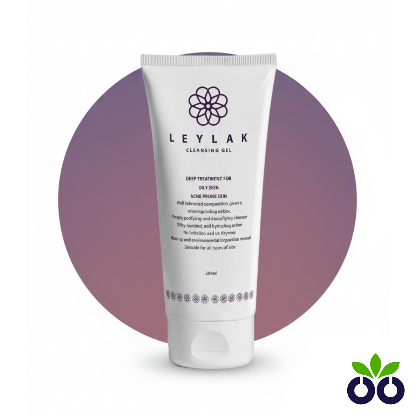 Leylak Gel Cleanser, a cleanser for oily acne-prone skin with Salicylic Acid and Niacinamide to balance and purify.