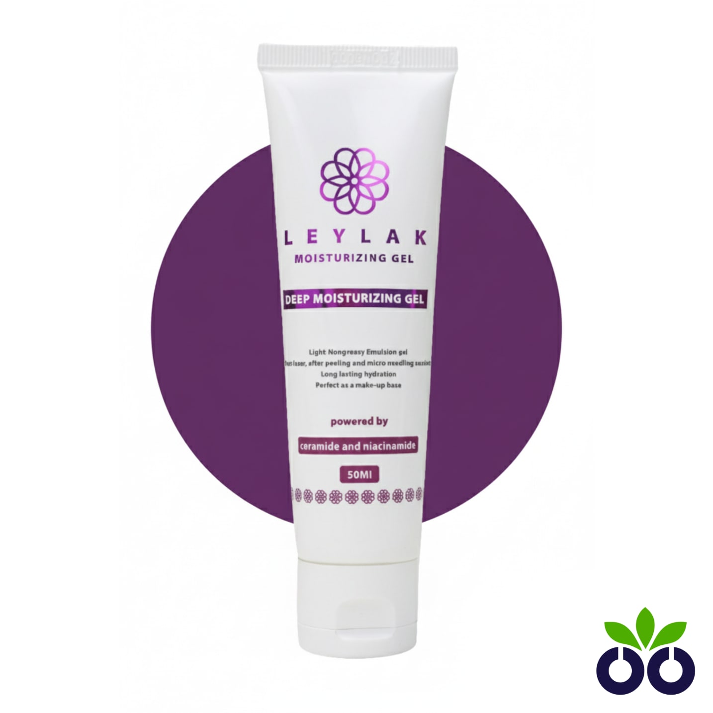 Leylak's soothing ceramide gel in a 50ml travel size, with Niacinamide and Propolis for repairing a compromised skin barrier.