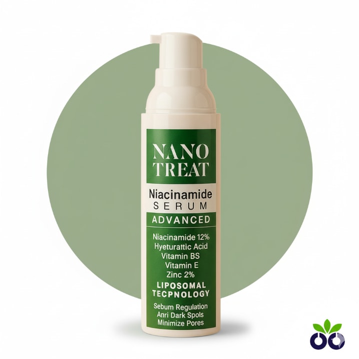 Nano Treat's niacinamide and zinc serum (12%+2%) with liposomal technology to control oil and refine pores.