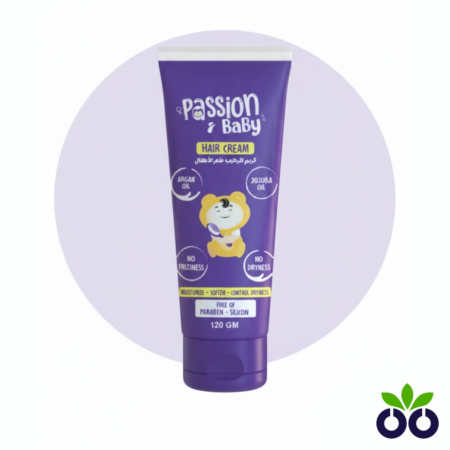 Passion Baby Hair Cream, a softening baby hair cream with Argan and Jojoba oils to detangle and nourish.