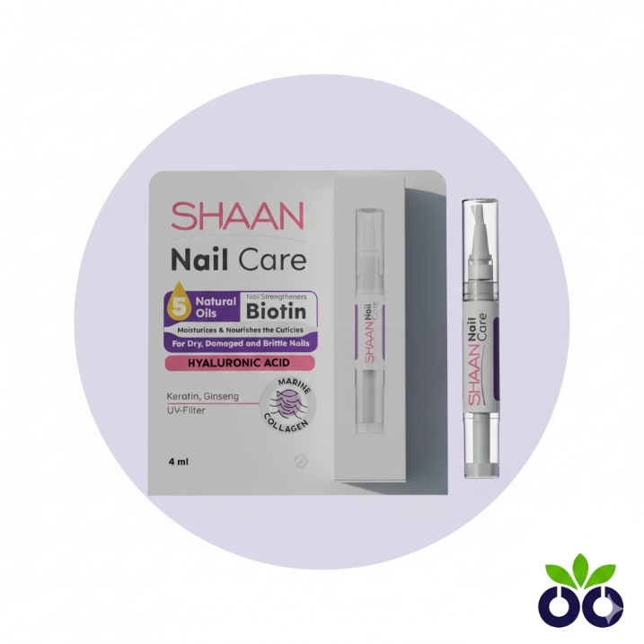 Shaan Nail Care, a nail treatment for brittle nails with Ceramides and Peptides to repair weak, peeling nails and dry cuticles.