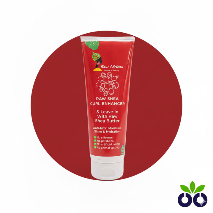 Raw African Shea Leave In, a natural shea butter curl cream for defining and hydrating frizzy, curly hair.