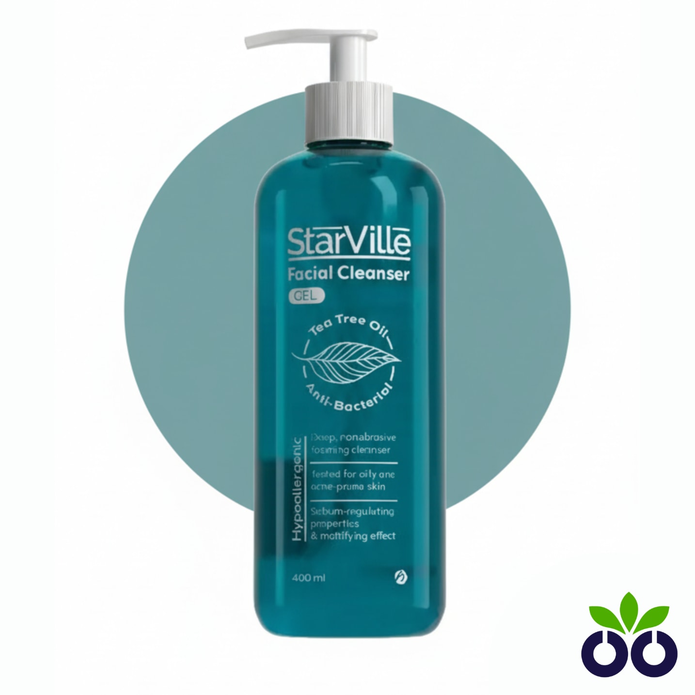 StarVille's 400ml acne cleanser for oily skin, with Salicylic Acid, Sulfur, and Tea Tree Oil to clear breakouts.