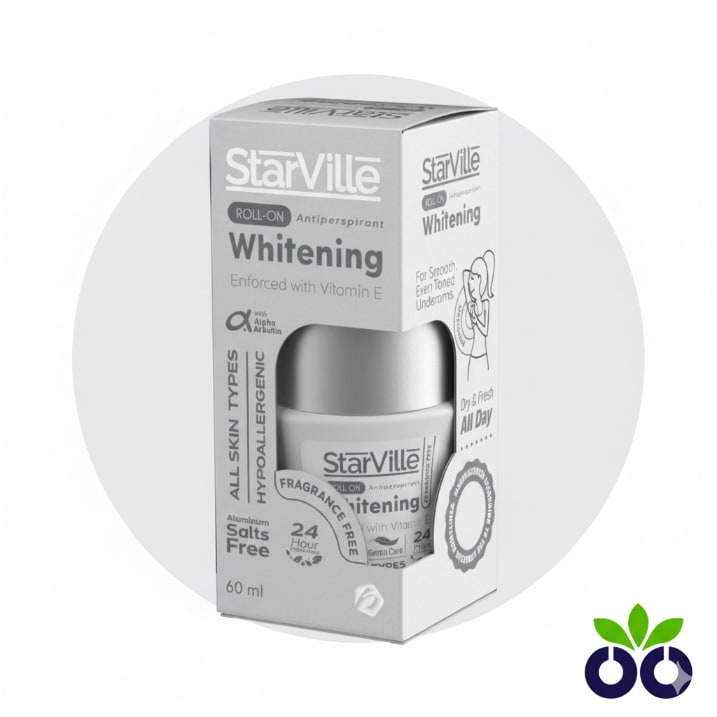 StarVille Fragrance Free, a gentle fragrance free whitening deodorant with Alpha Arbutin for sensitive underarm skin.
