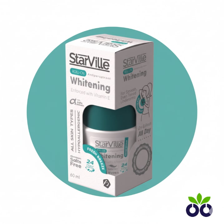 StarVille Fresh Breeze, a fresh scent whitening deodorant with Alpha Arbutin and a clean, fresh fragrance.