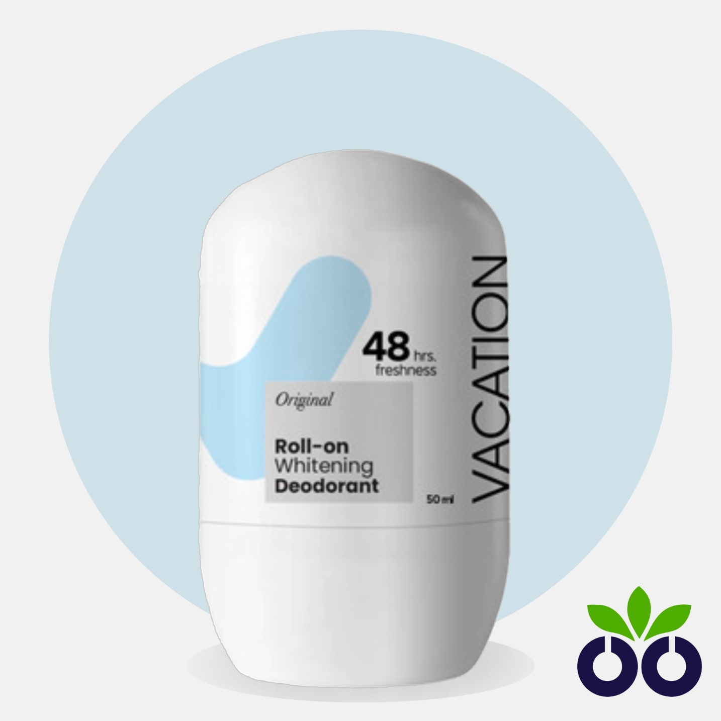 Vacation Fragrance-Free, a fragrance-free whitening deodorant with Alpha Arbutin and Glycolic Acid for sensitive underarm skin.