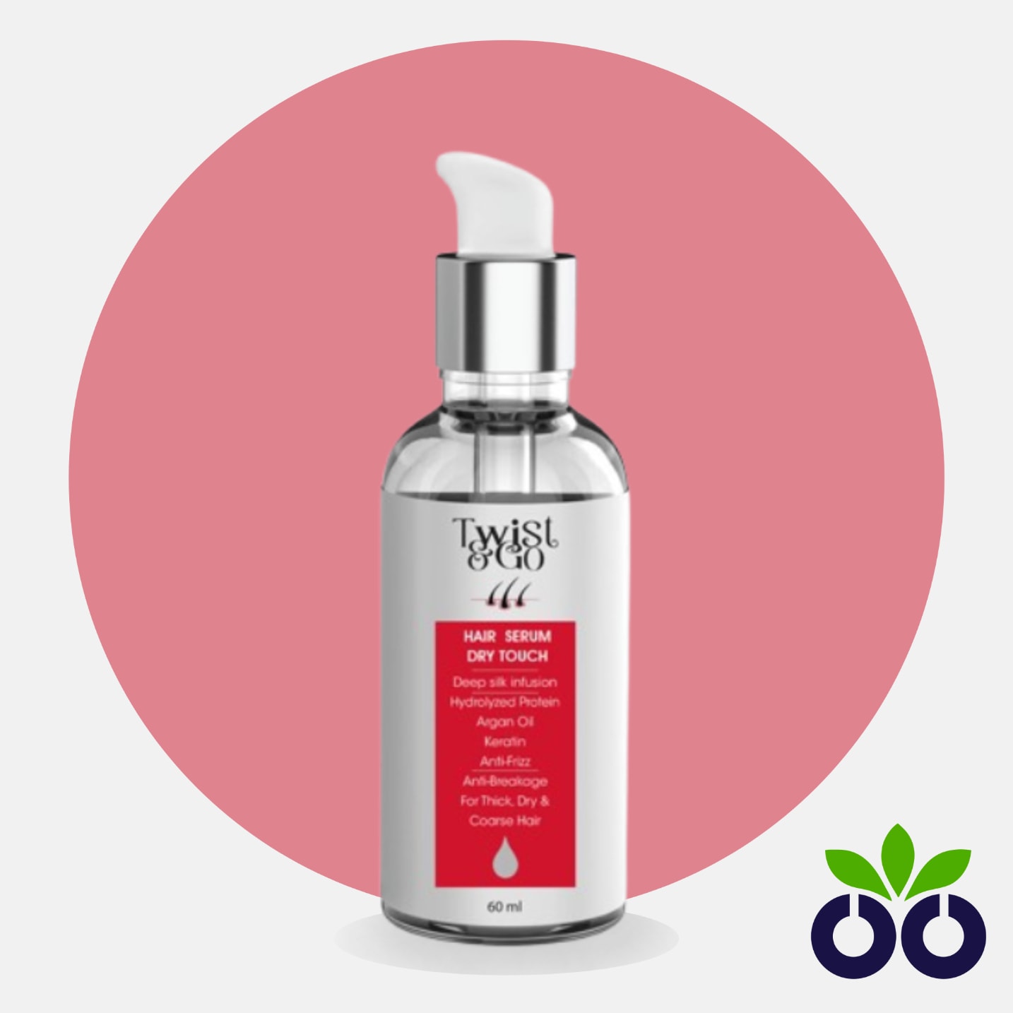 Twist & Go Dry Touch Serum, a keratin anti-frizz serum with Argan Oil for a non-greasy, shiny finish.