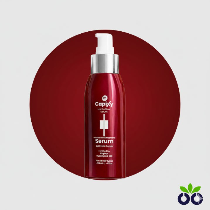 Capixy Hair Serum, an anti-hair fall serum for frizzy hair with Capixyl and Keratin to strengthen hair and add shine.