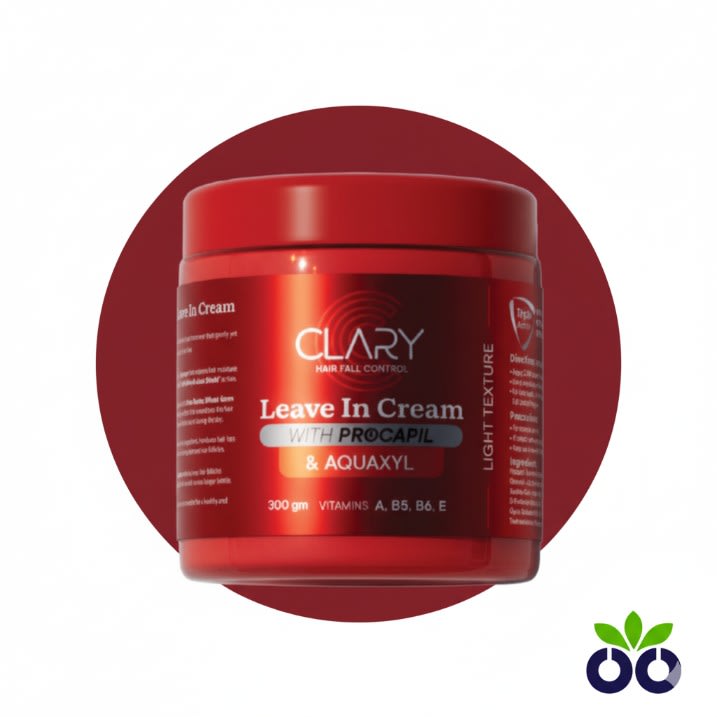 Clary Leave-In Cream, an anti-hair fall leave-in cream with Procapil and Aquaxyl to style and strengthen thinning, frizzy hair.